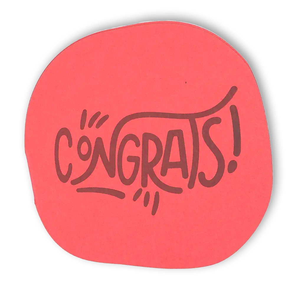 Congrats Greeting Card II (Coral)