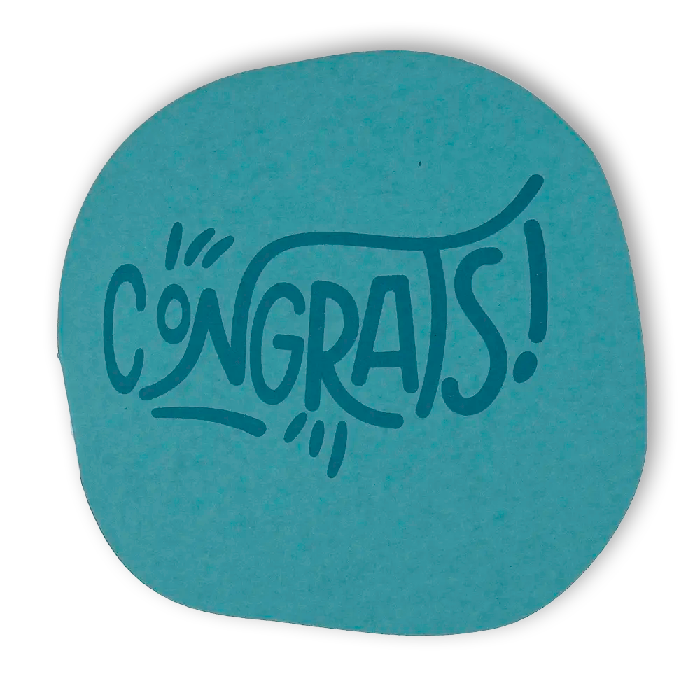 Congrats Greeting Card I (Teal)