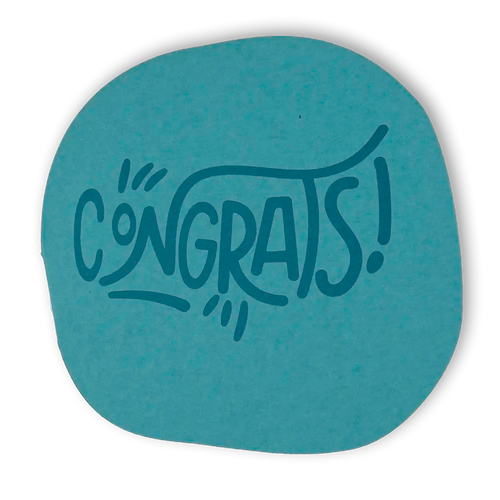 Congrats Greeting Card I (Teal)